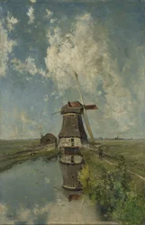 Wiatrak na drodze wodnej w polderze, znany jako W miesiącu lipcu, ok. 1889